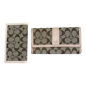 Vintage Coach Small Carryall Large Wallet Clutch Purse w/ Card Holder Organizer